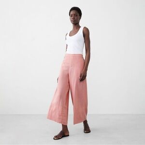 Banana Republic Factory Pink Cropped Wide-Leg Pants